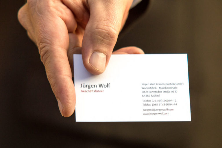 Visitenkarten JürgenWolf Kommunikation