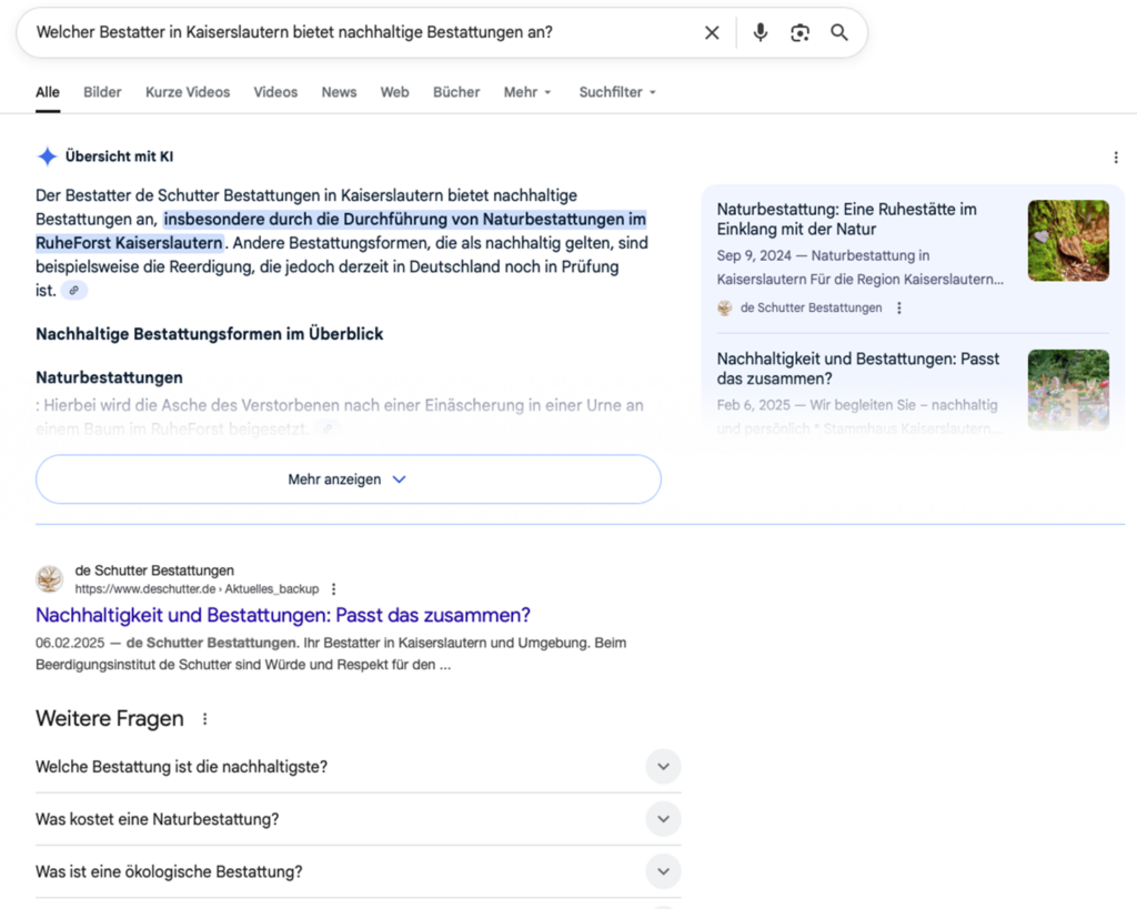 SEO und AEO Beispiel